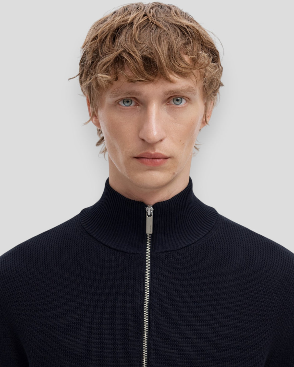Dane Knit Structure Full Zip - Sky Captain