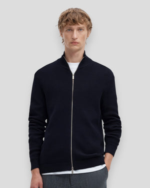 Dane Knit Structure Full Zip - Sky Captain