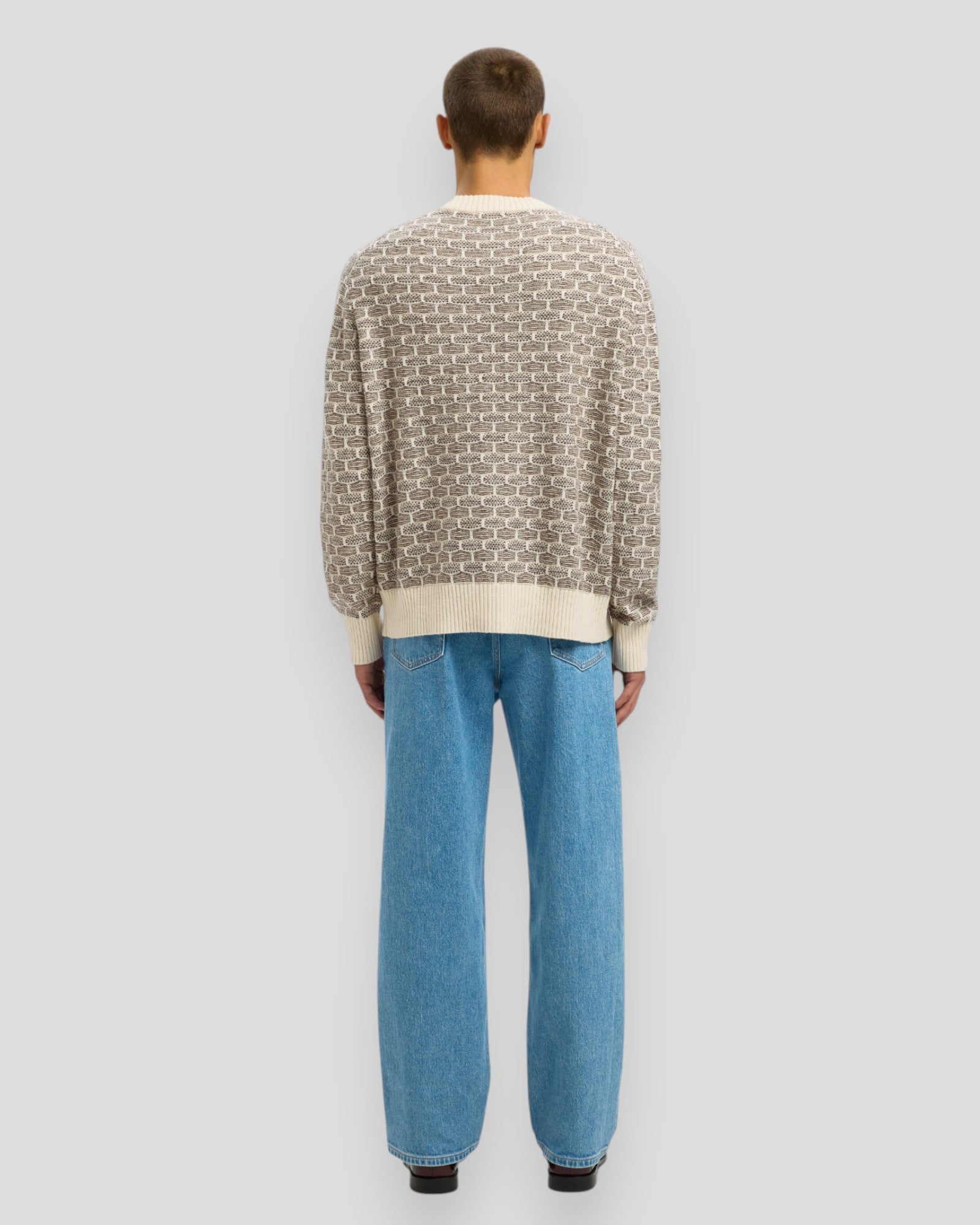 Keith LS Knit Relaxed Crew Neck - Egret
