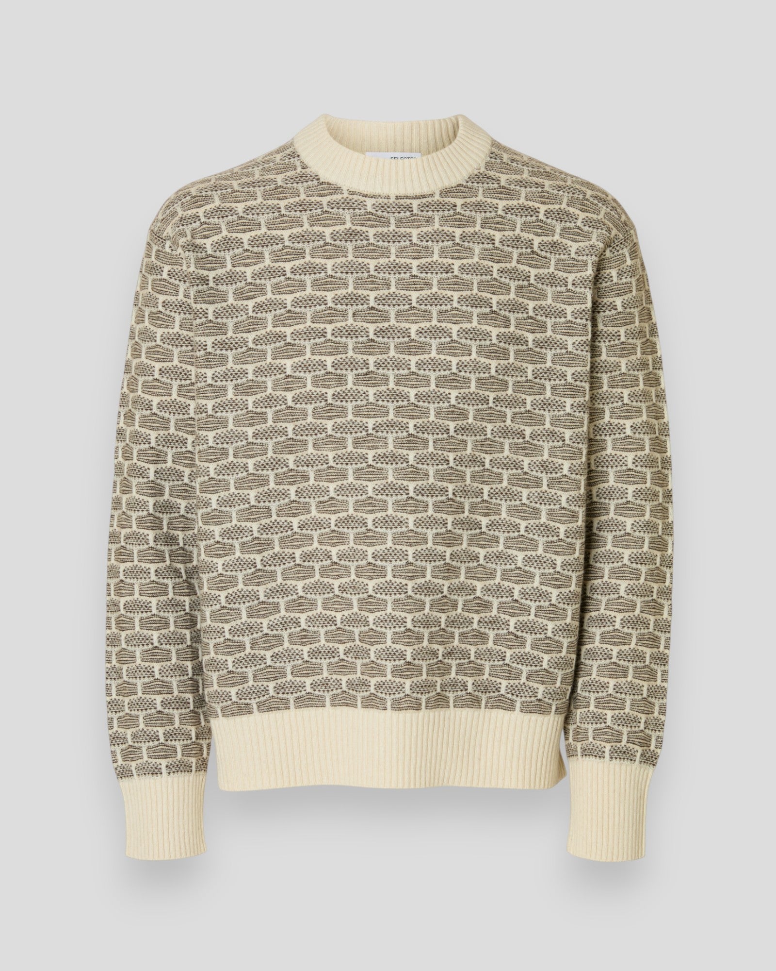 Keith LS Knit Relaxed Crew Neck - Egret