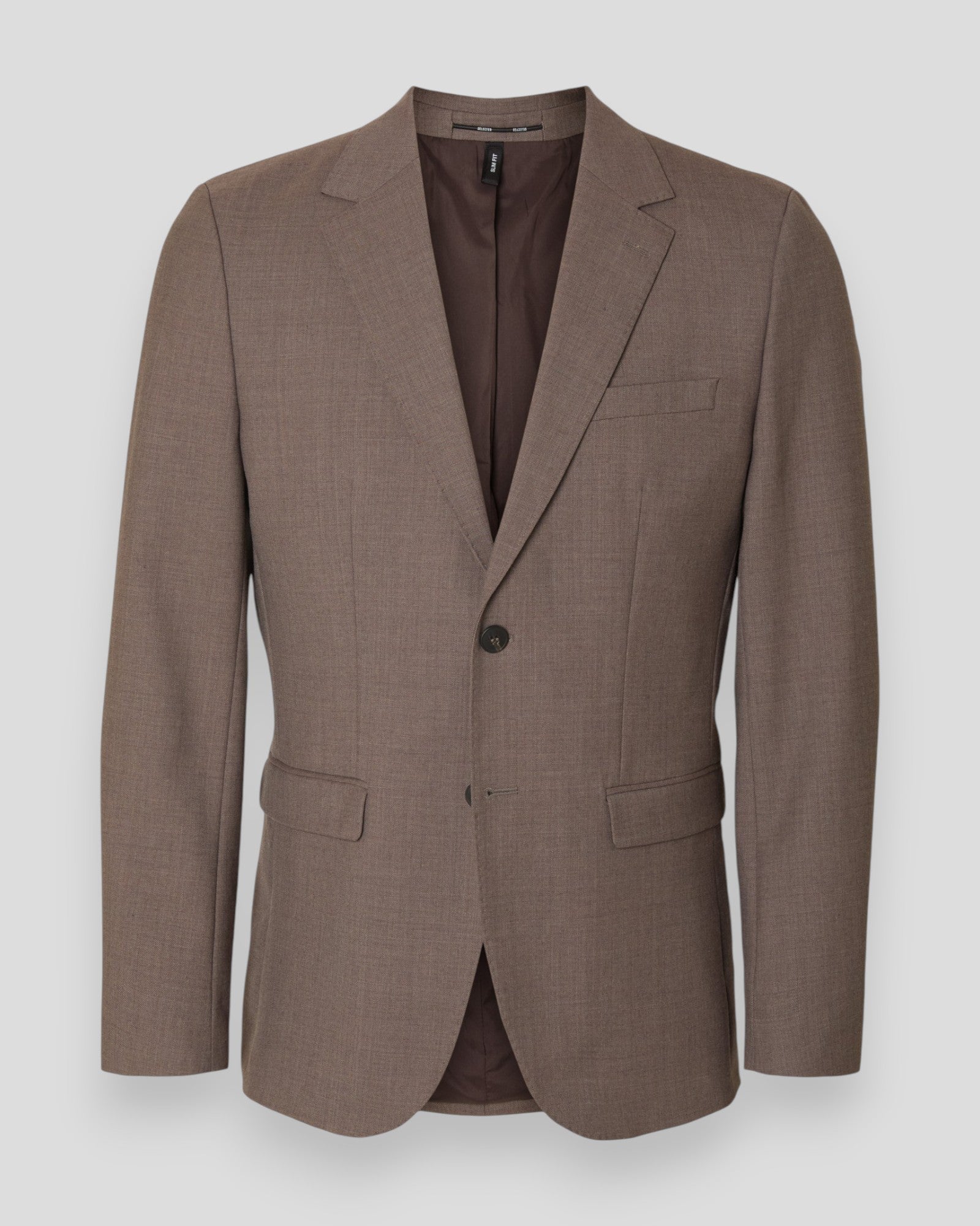 Slim-Theo Wool Blend Blazer Flex - Morel Detail/Melange