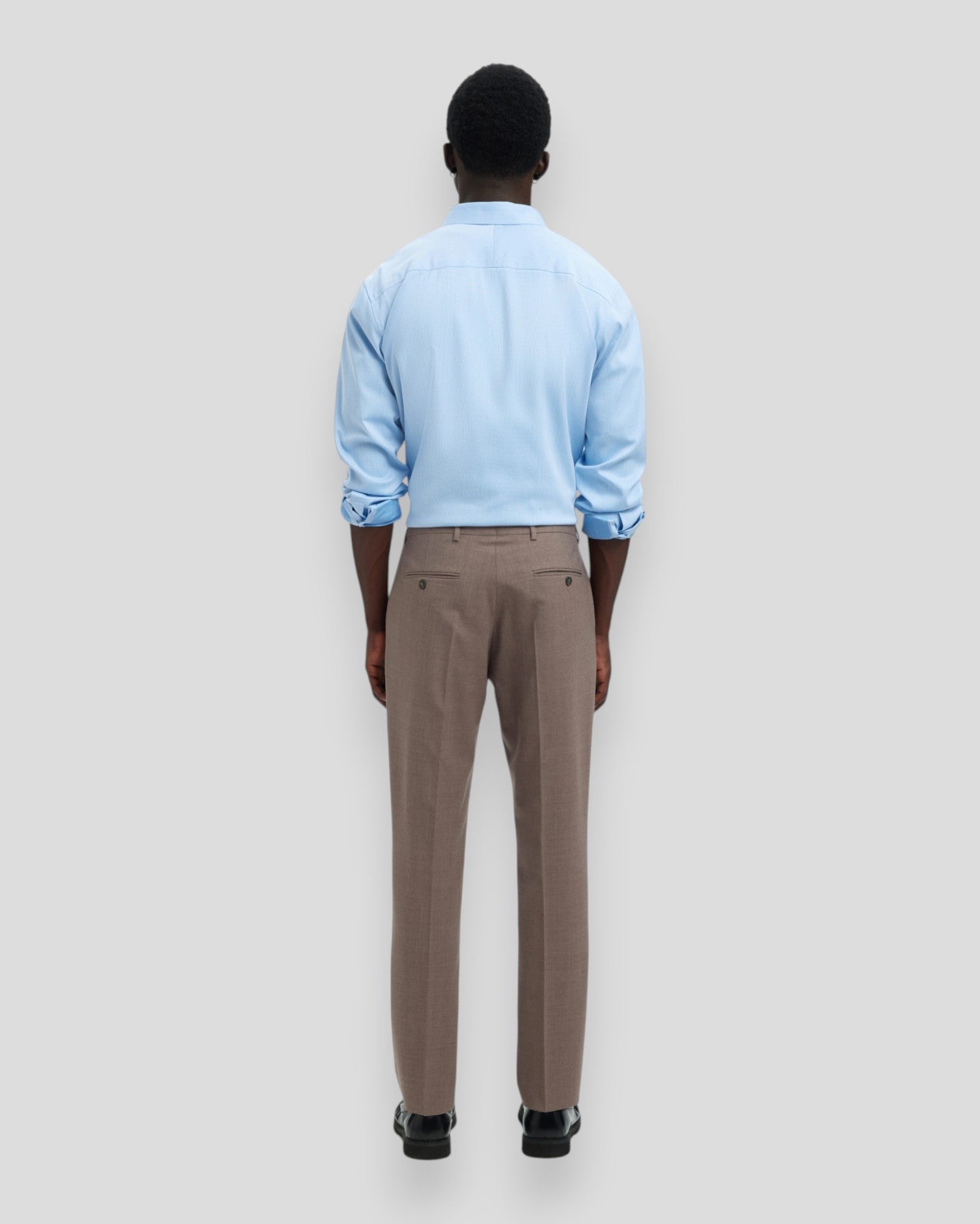 Slim-Theo Wool Blend Trousers Flex - Morel Detail/Melange