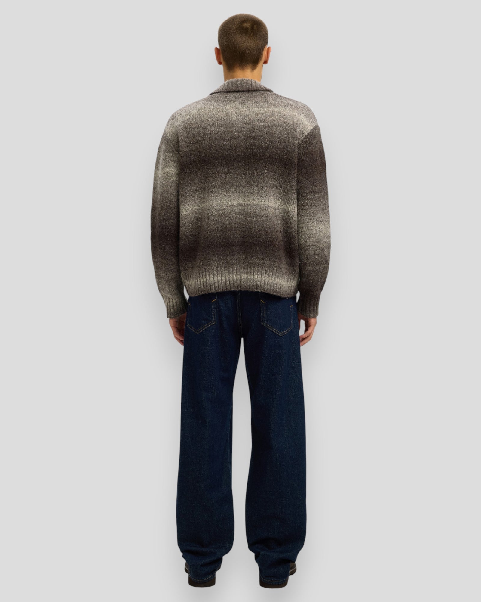 Gaard LS Knit Relaxed Polo Cardigan - Delicioso Detail/Angora
