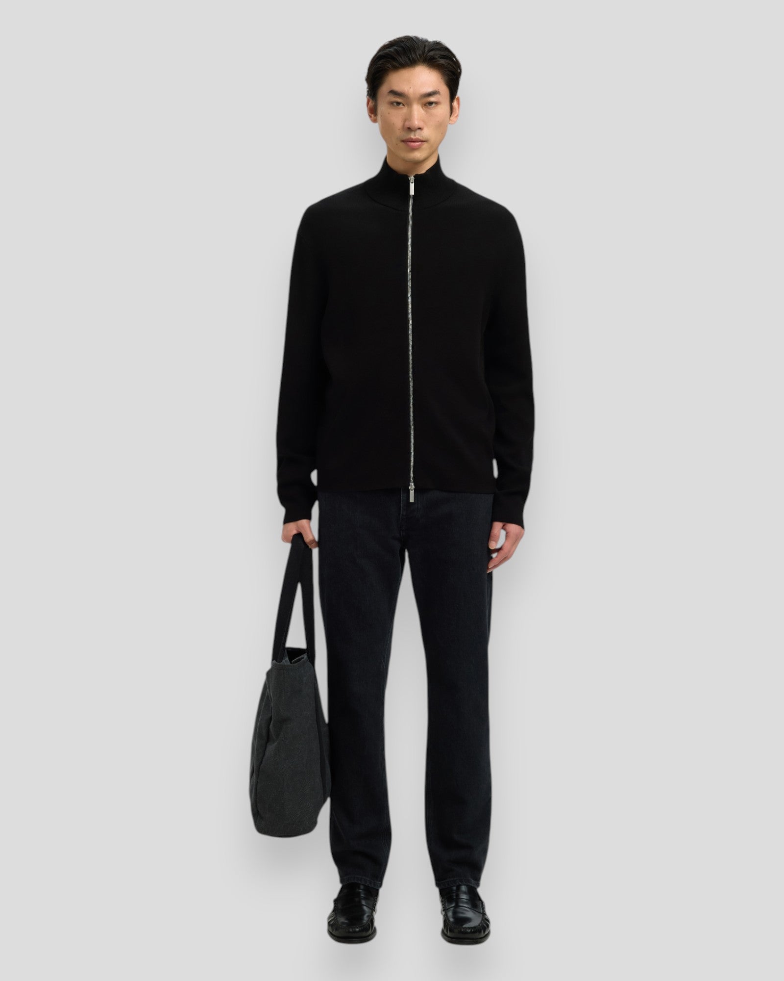 Teller FN Relaxed Zip Cardigan - Black