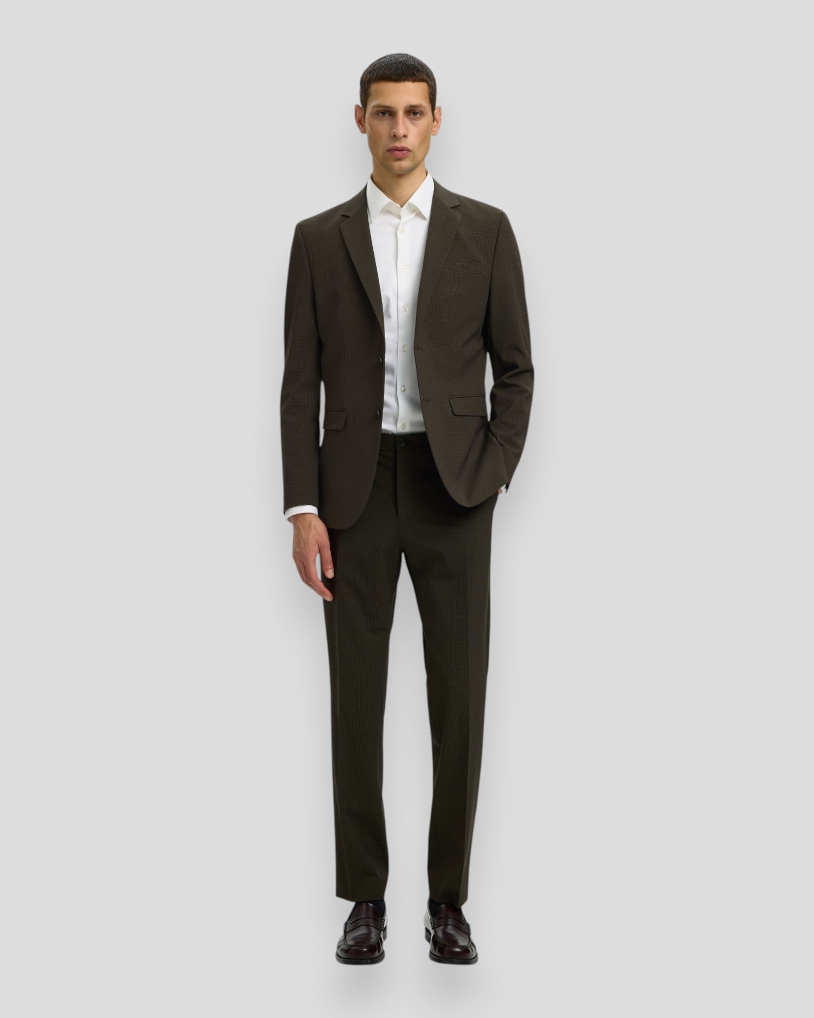Slim-Liam Mini Hounds Blazer Flex - Dark Brown Melange Pattern