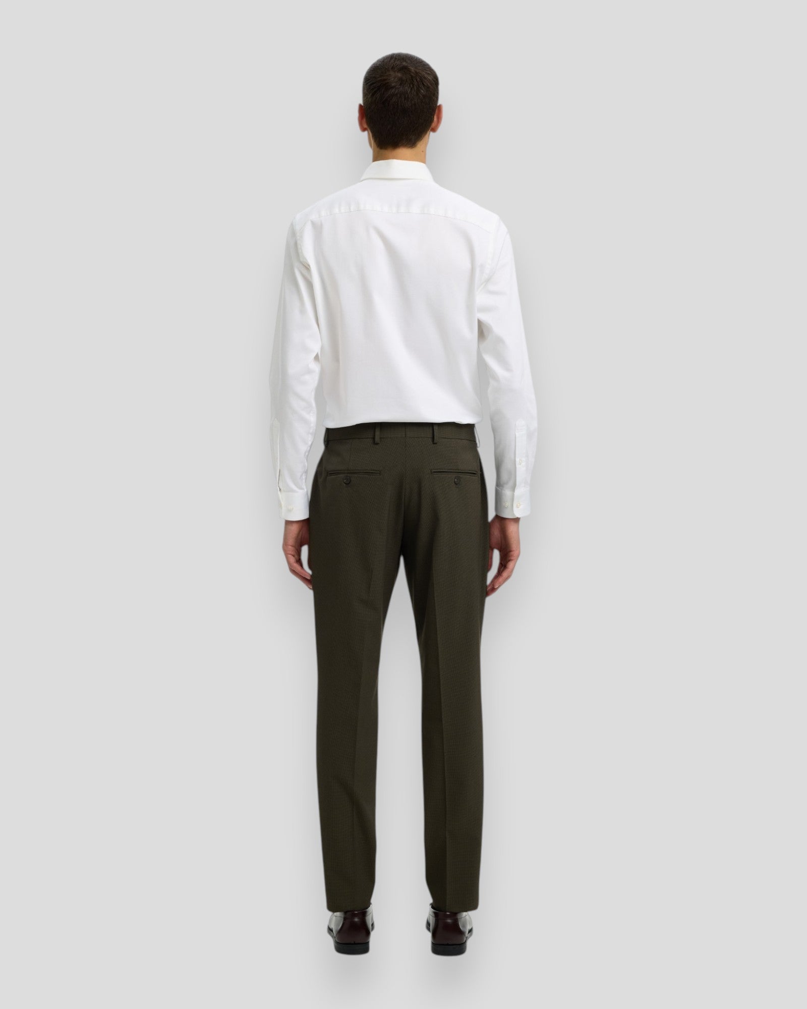 Slim-Liam Mini Hounds Trousers Flex - Dark Brown Melange Pattern