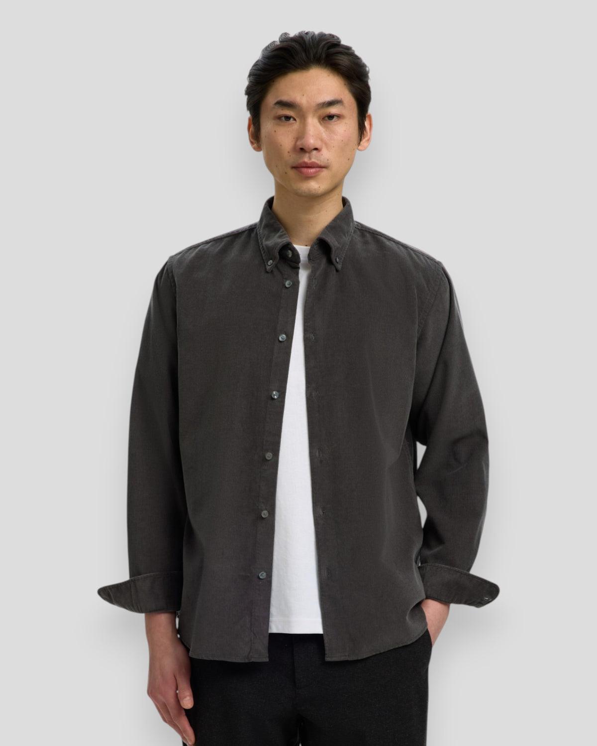 Regular Cole Danni Cord BD LS Shirt - Dark Shadow