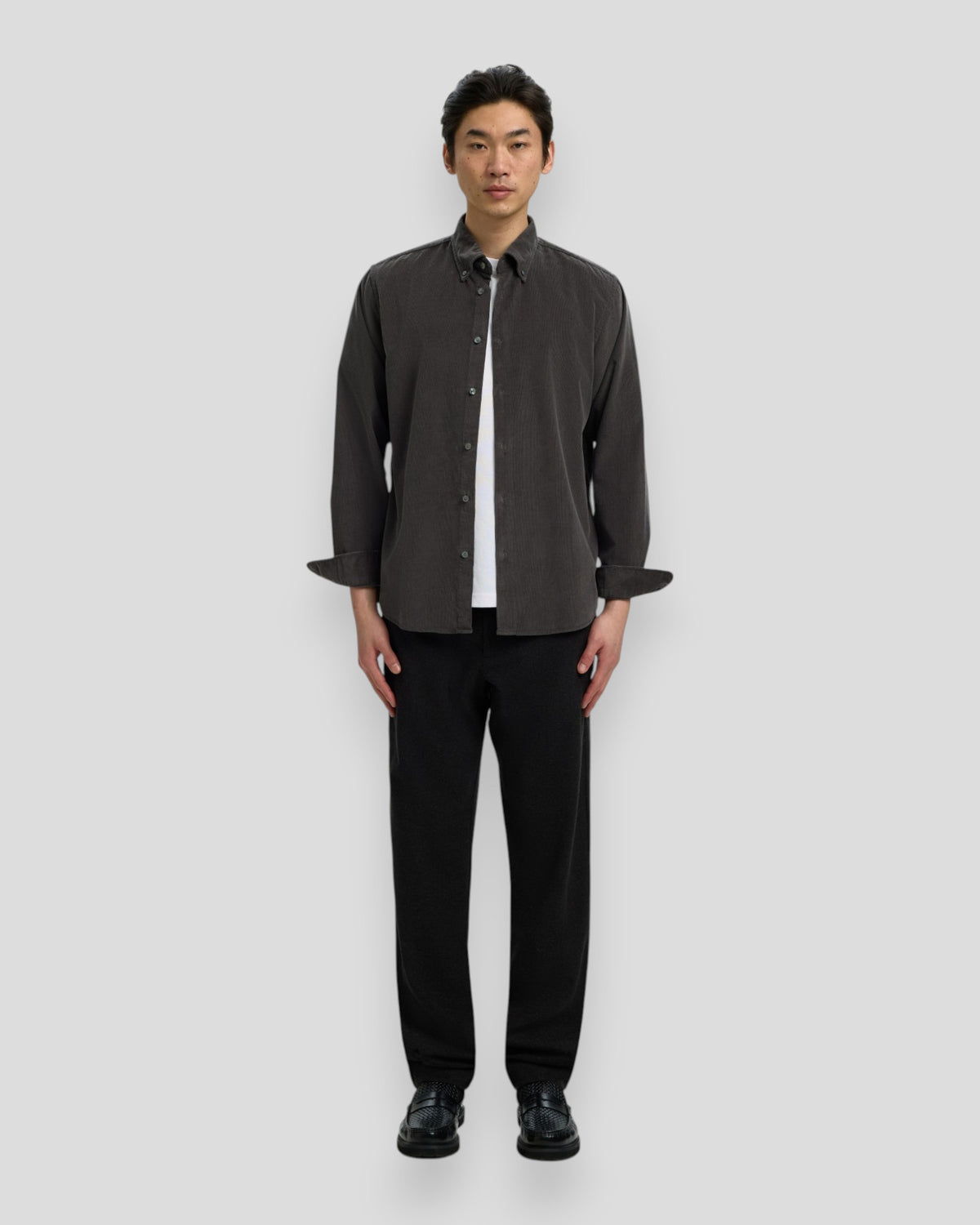 Regular Cole Danni Cord BD LS Shirt - Dark Shadow