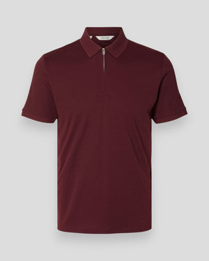 Fave Zip SS Polo - Tawny Port