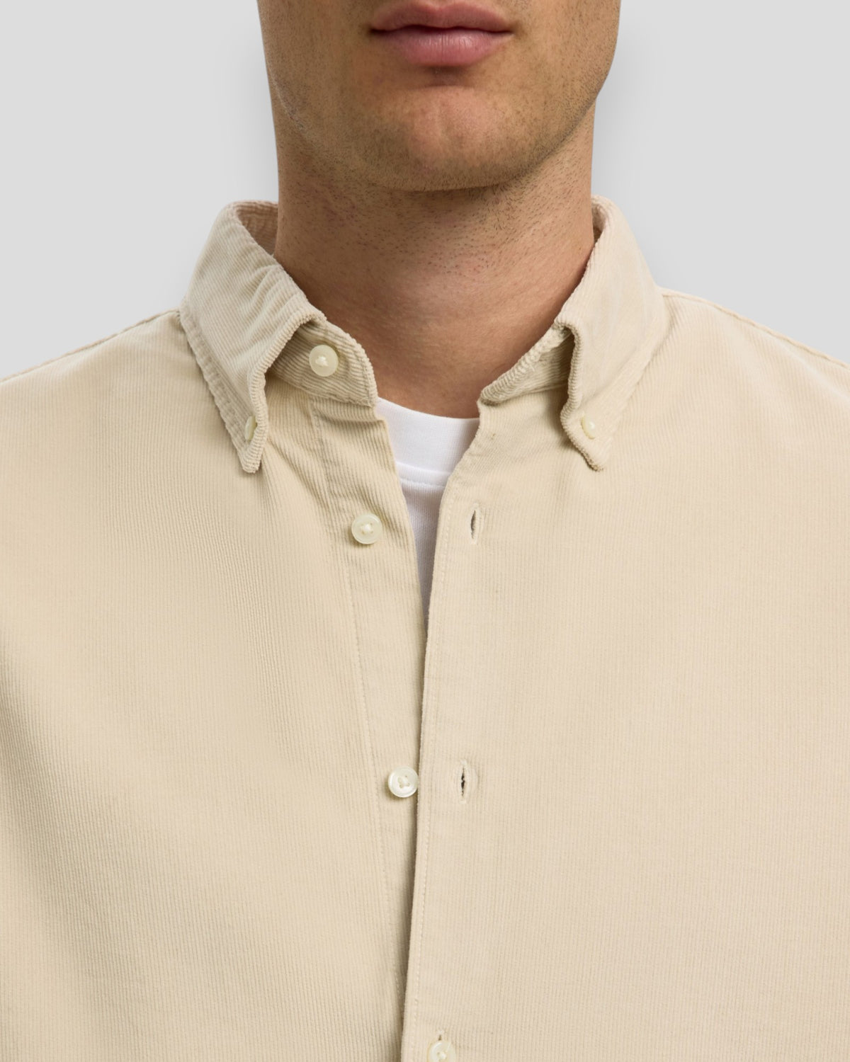 Regular Cole Danni Cord BD LS Shirt - Silver Birch