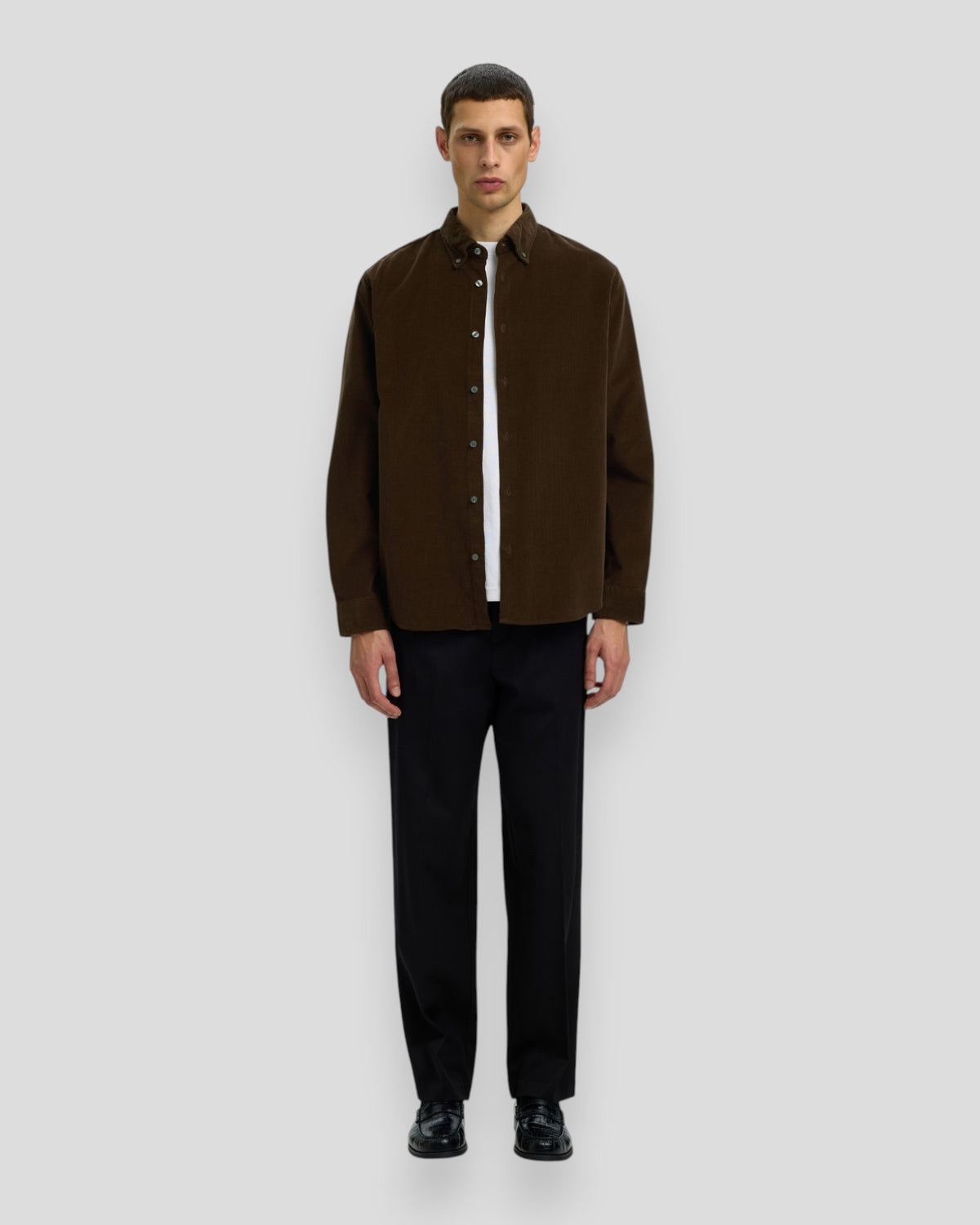 Regular Cole Danni Cord BD LS Shirt - Turkish Coffee
