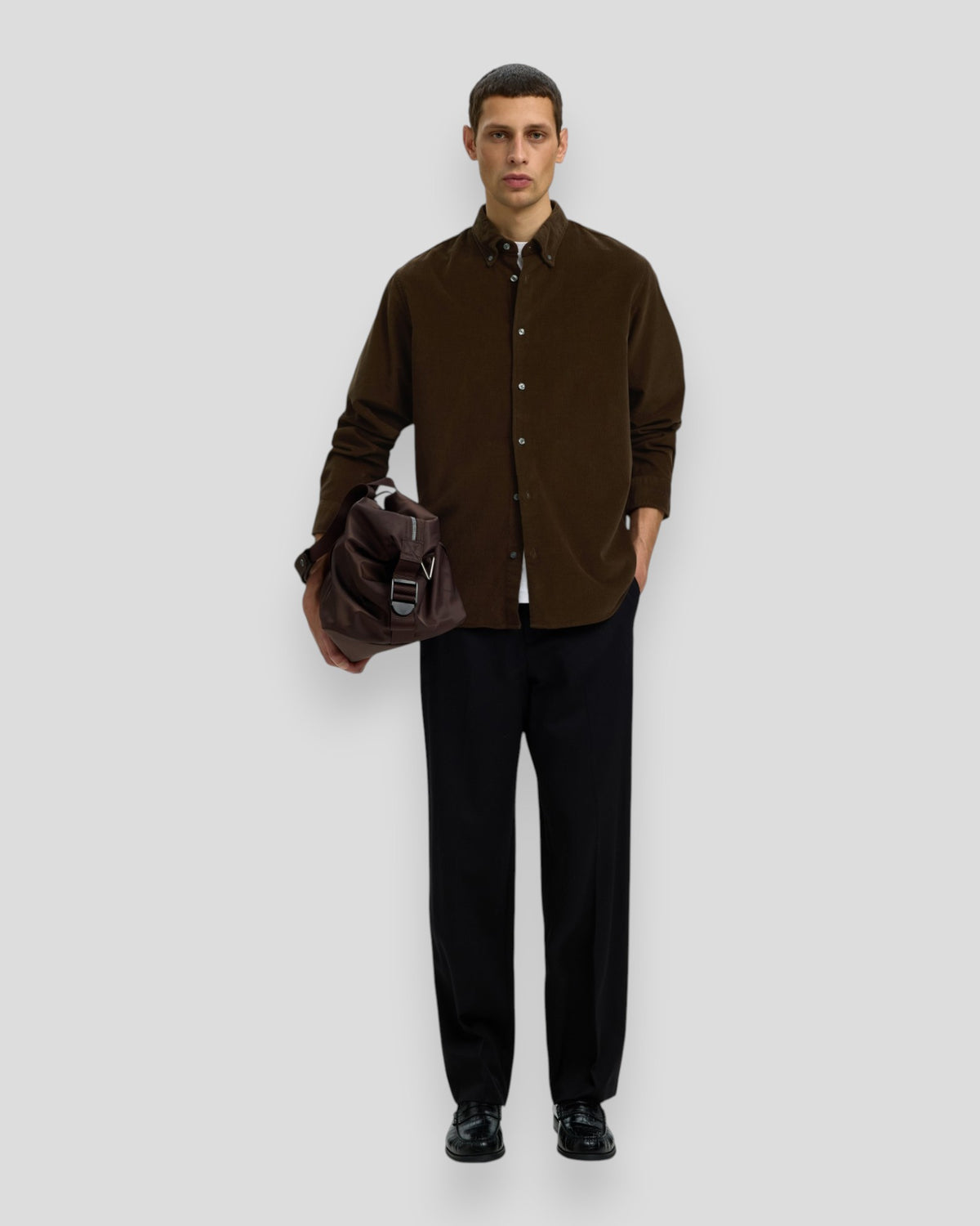 Regular Cole Danni Cord BD LS Shirt - Turkish Coffee