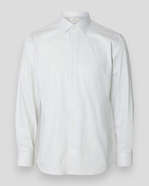 Filip-Performance LS Slim Shirt - Bright White Stripes/Multi Green