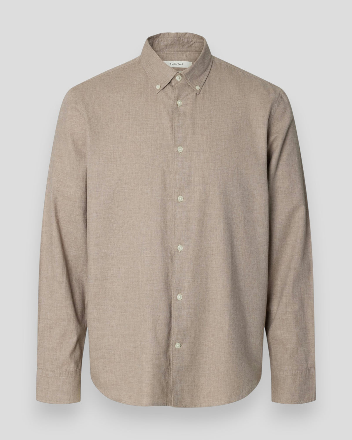 Cole-Jay Regular Melange LS Shirt - Cornstalk Melange