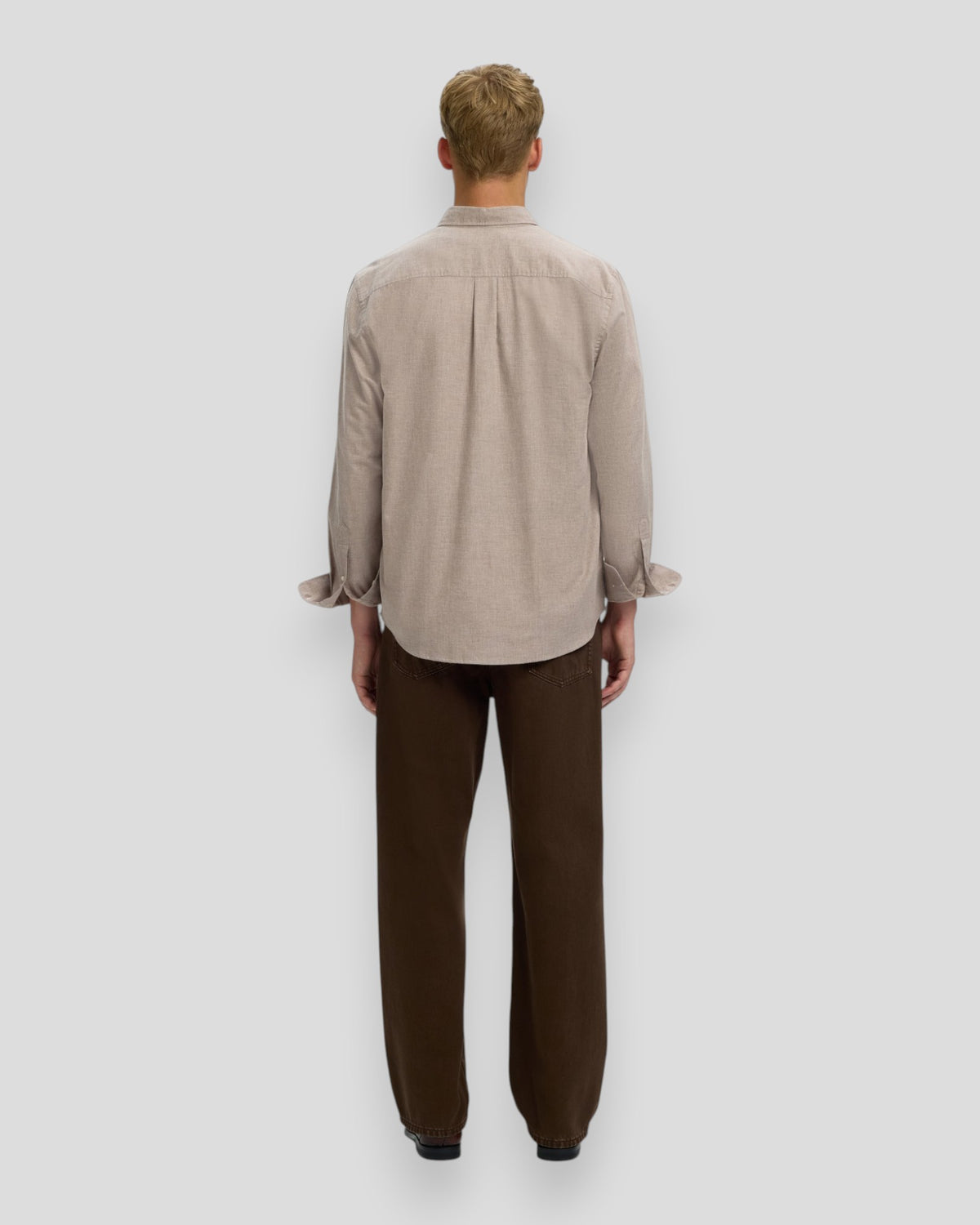 Cole-Jay Regular Melange LS Shirt - Cornstalk Melange