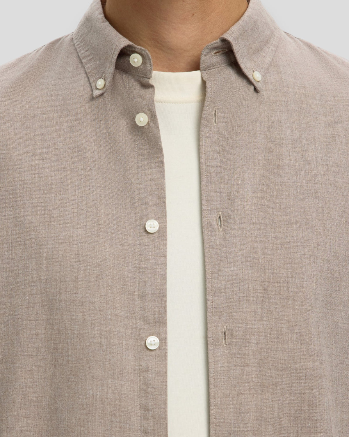 Cole-Jay Regular Melange LS Shirt - Cornstalk Melange