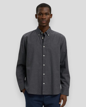 Cole-Jay Regular Melange LS Shirt - Dark Grey Melange