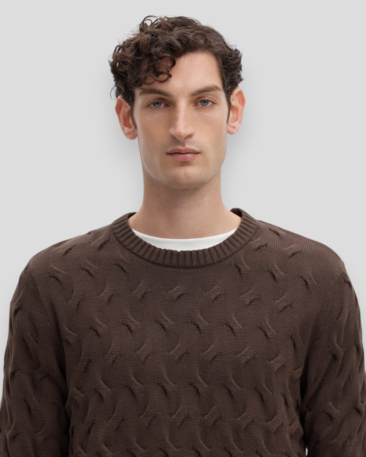 Carlos LS Cable Crew Neck - Delicioso
