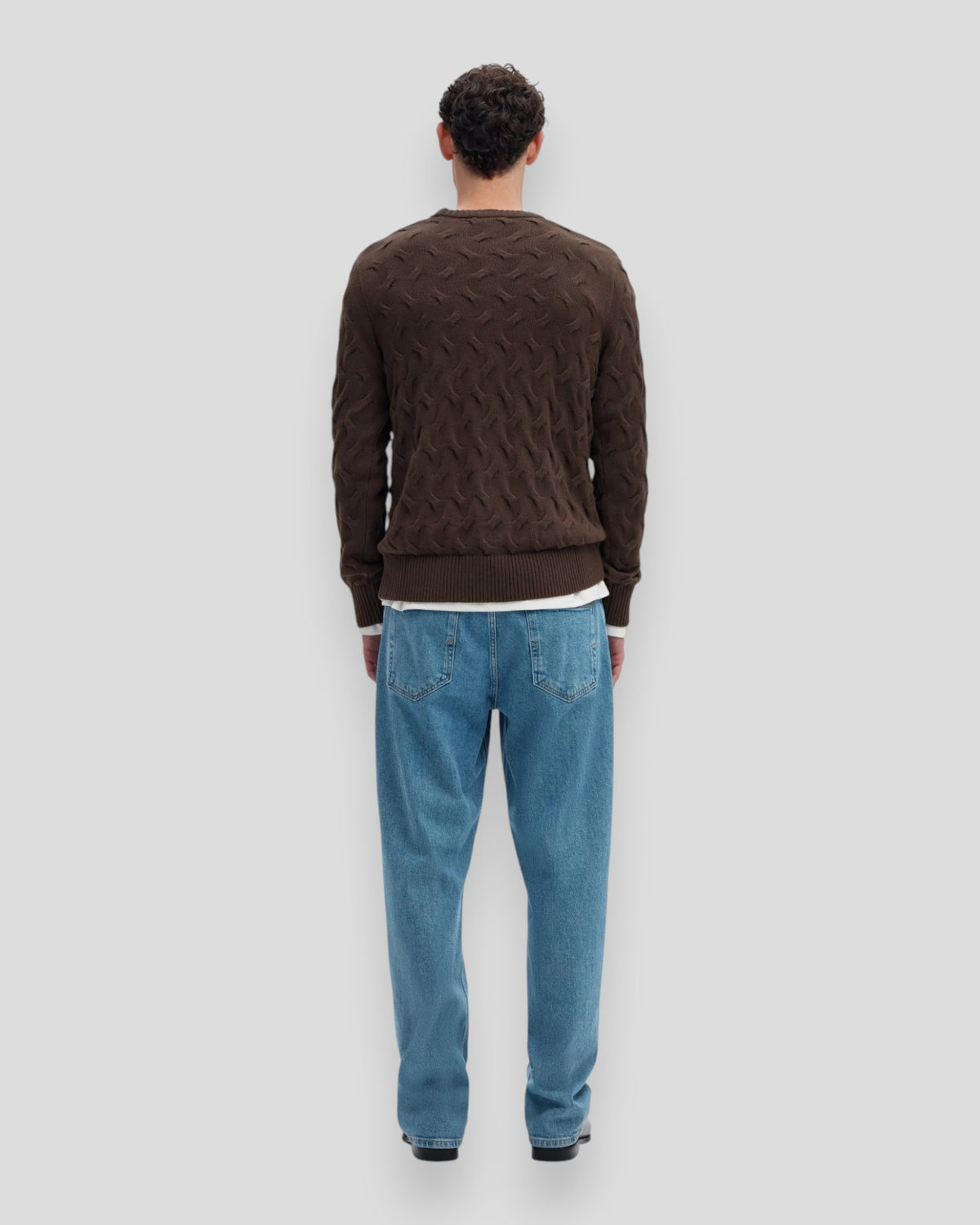 Carlos LS Cable Crew Neck - Delicioso