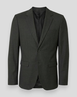 Slim-Theo Wool Blend Blazer Flex - Dark Green Melange