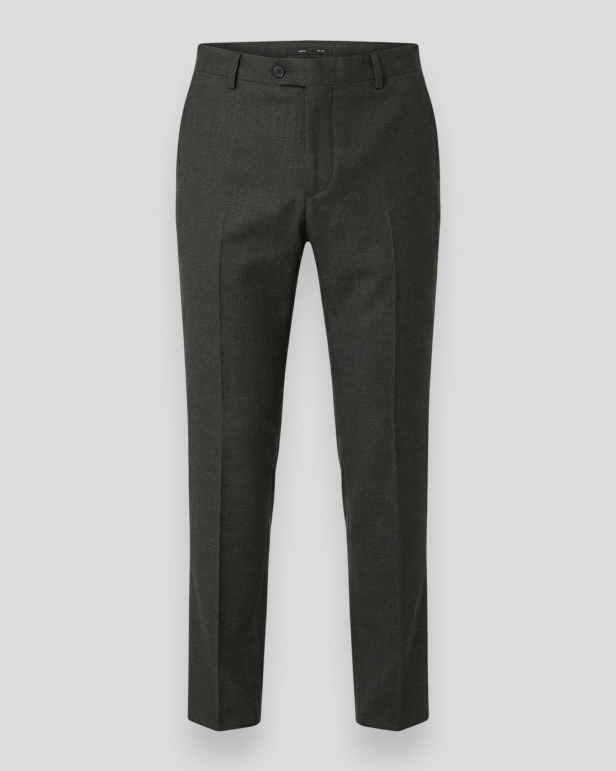 Slim-Theo Wool Blend Trousers Flex - Dark Green Melange