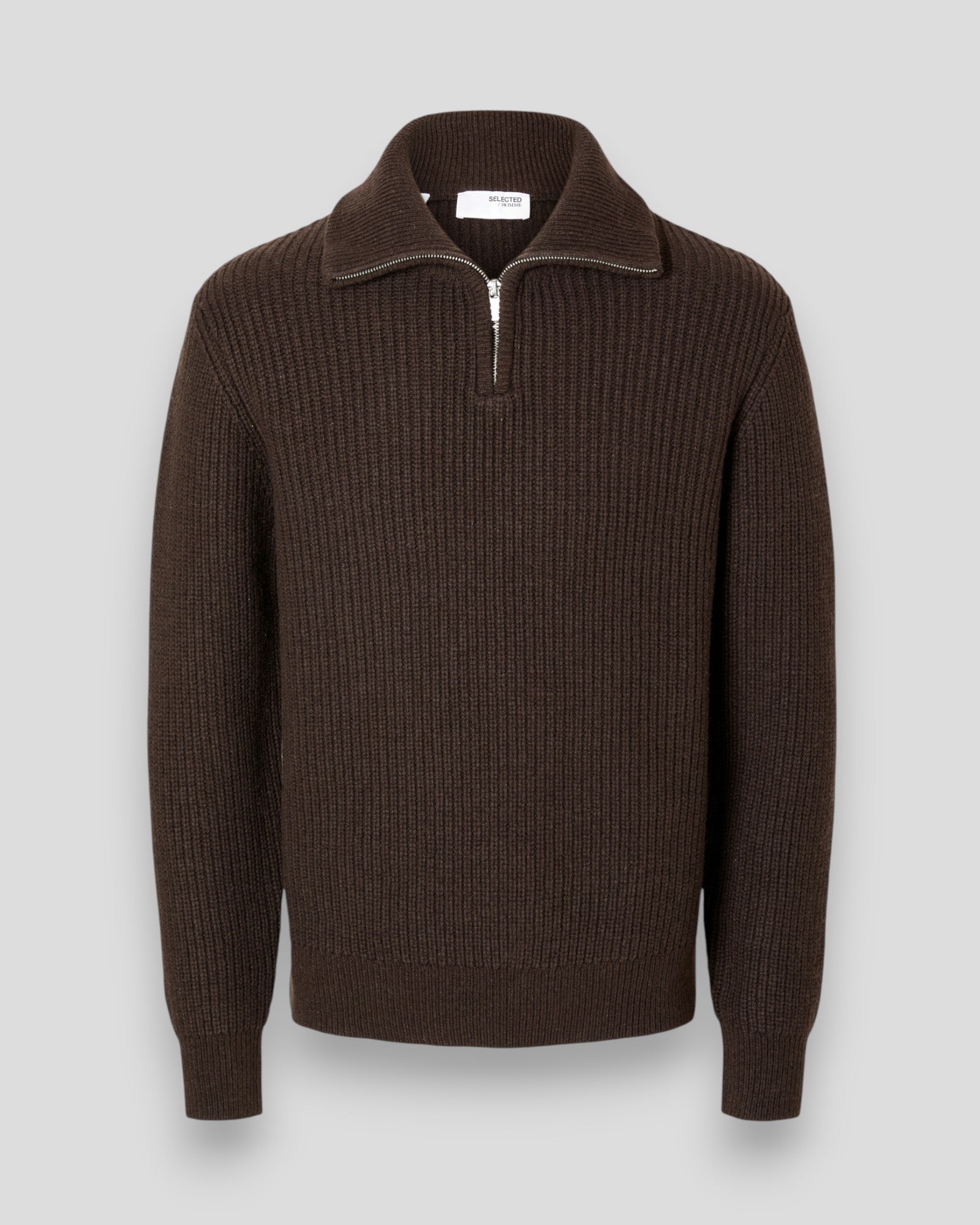 Land LS Knit Half Zip - Chocolate Torte