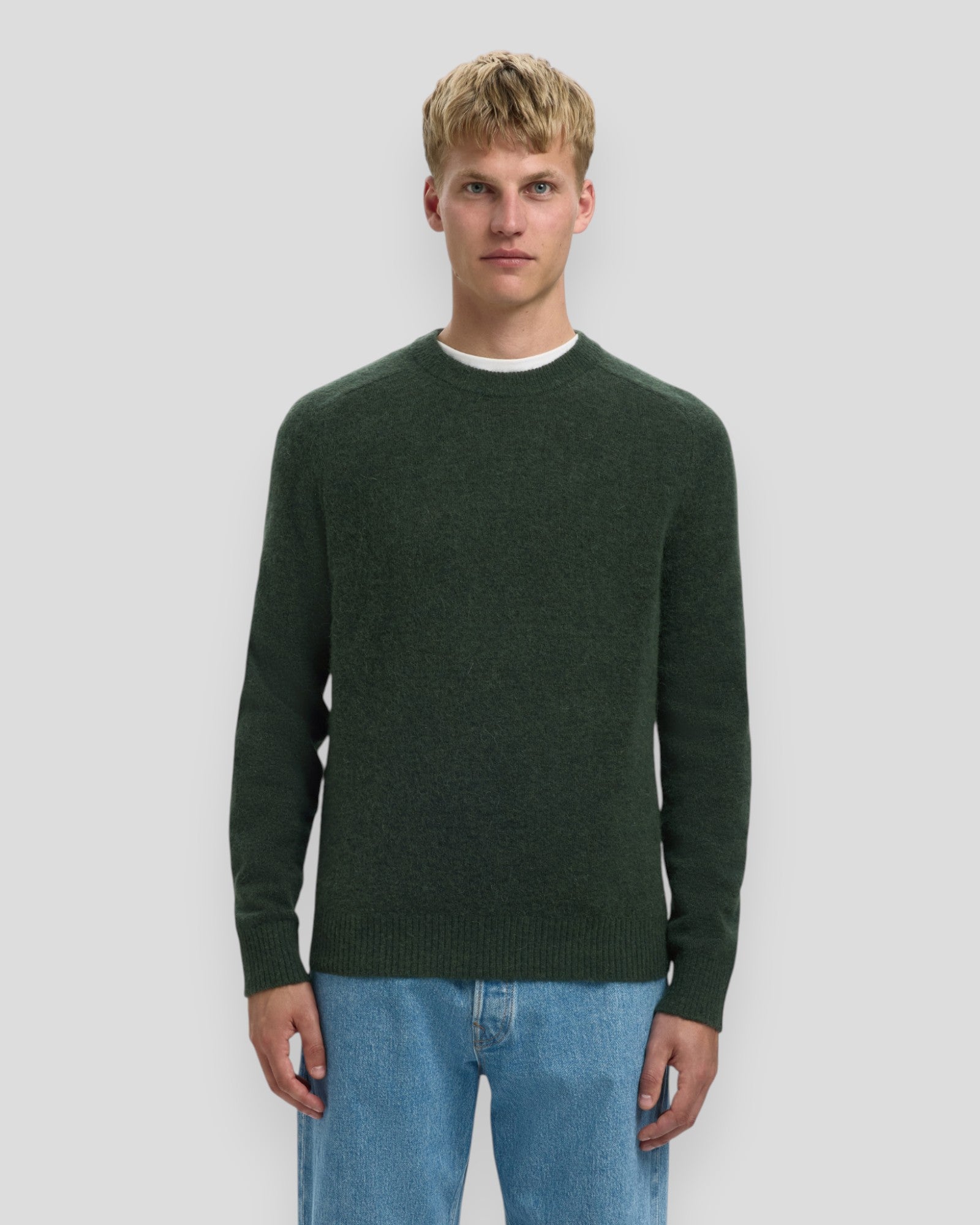 Rai LS Knit Crew Neck - Deep Forest