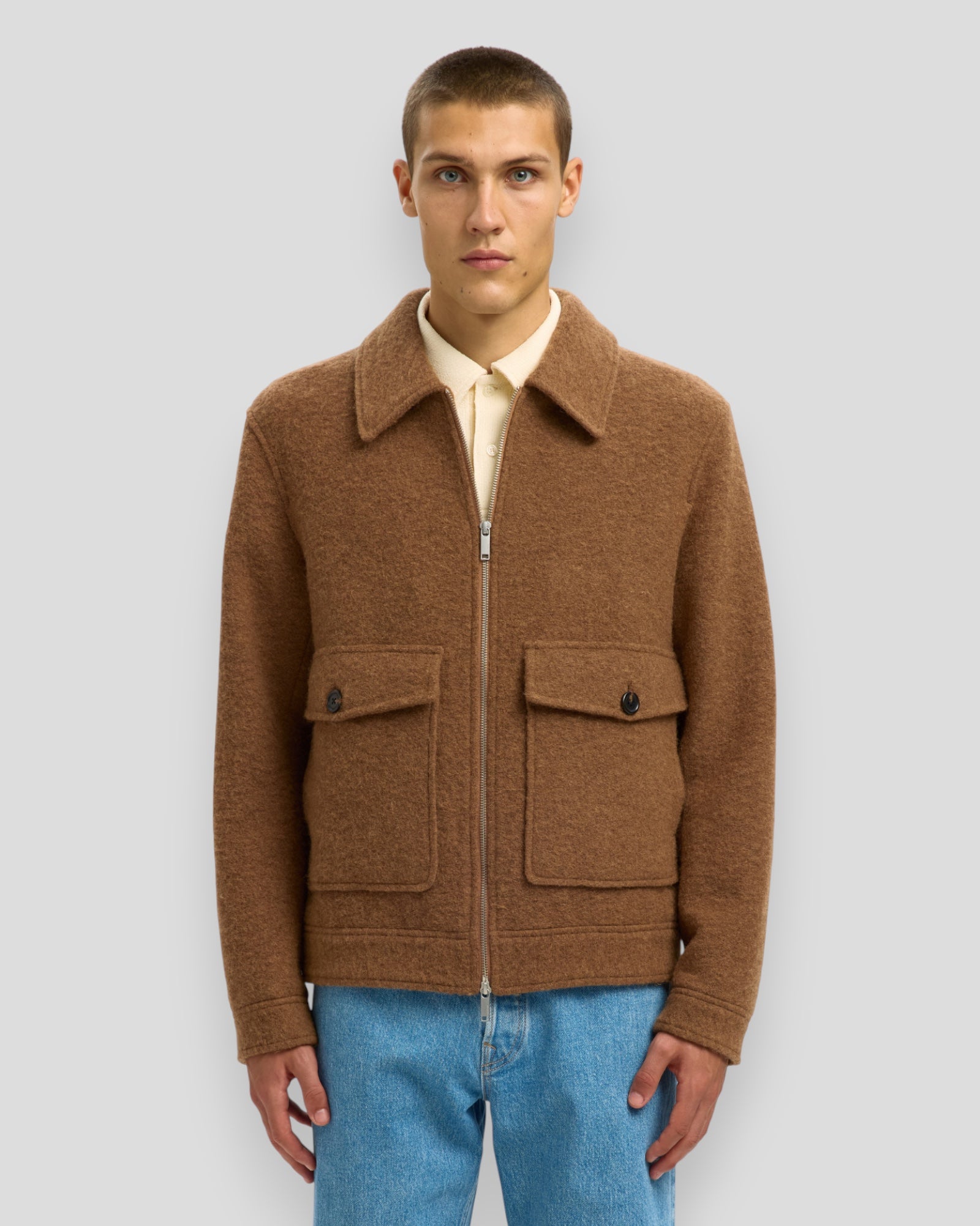 Jakob Wool Blend Jacket - Chipmunk