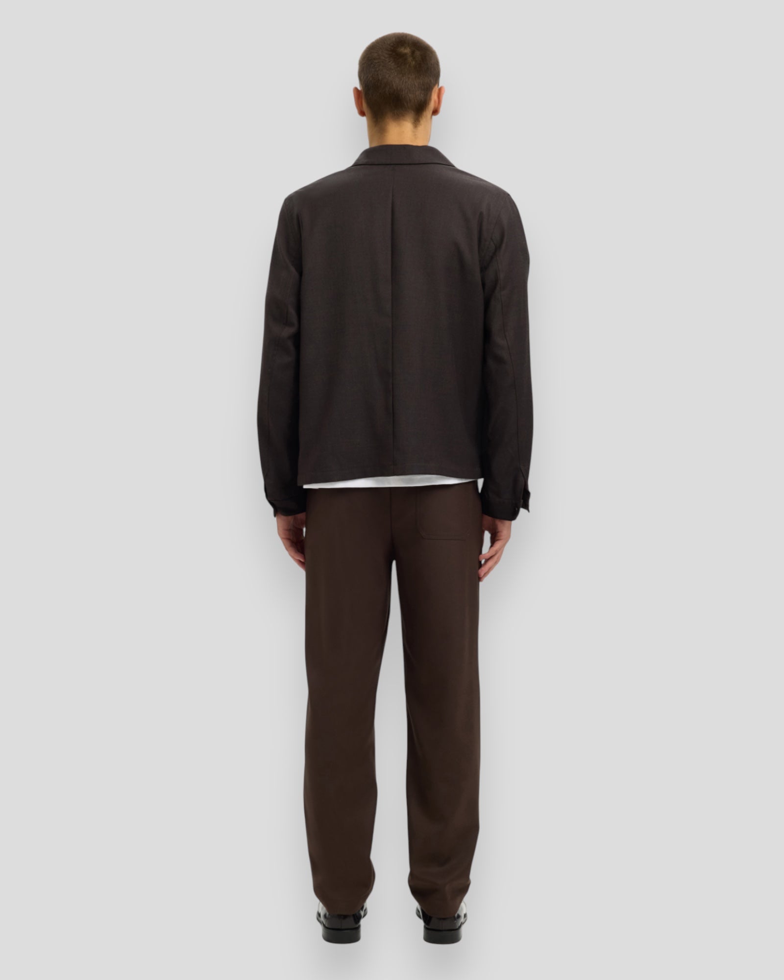 Regular Jude Wool Blend Hybrid Overshirt - Chocolate Torte Checks