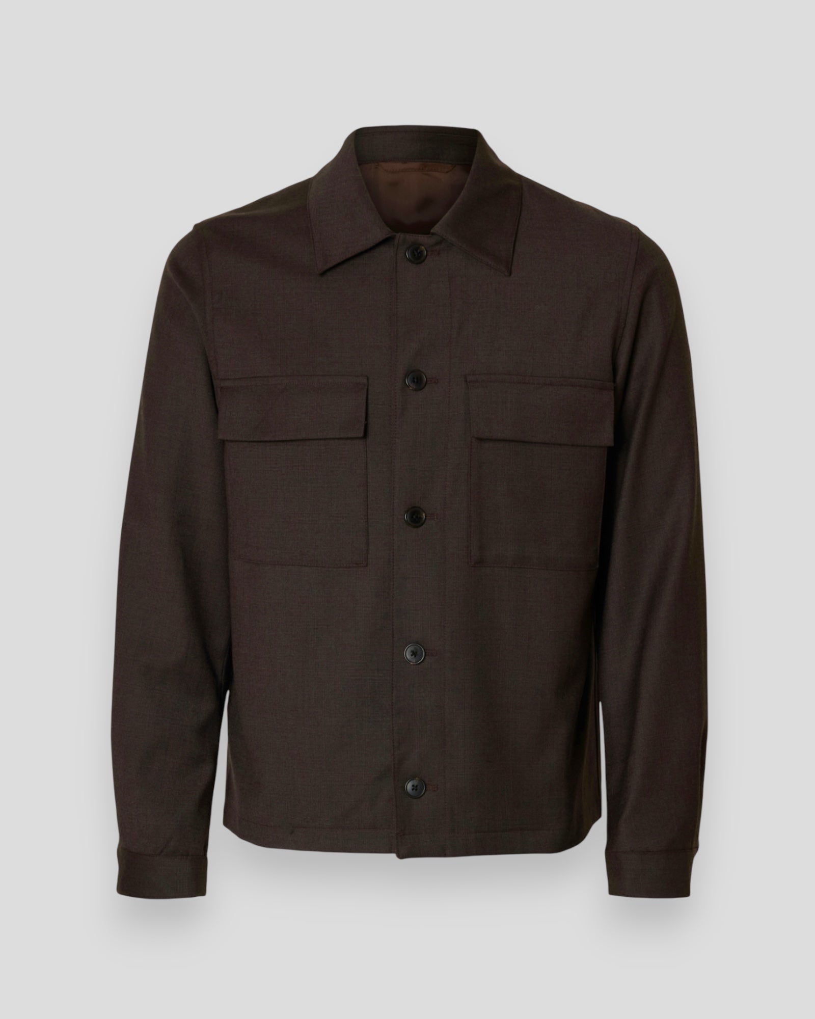 Regular Jude Wool Blend Hybrid Overshirt - Chocolate Torte Checks