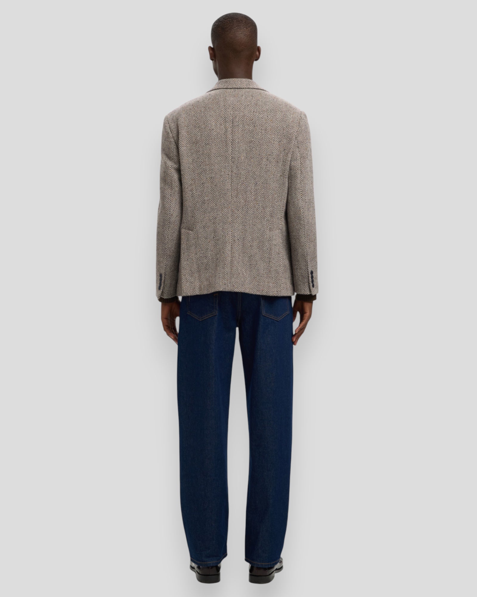 Regular Morris Herringbone Wool Blend Blazer - Brown Rice/Herringbone