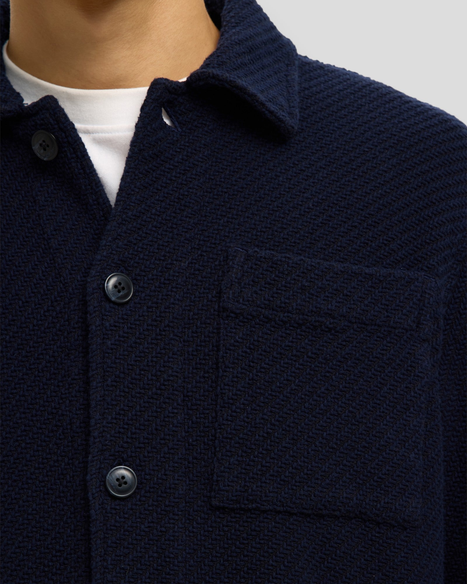 Regular Fred Structured Overshirt - Sky Captain