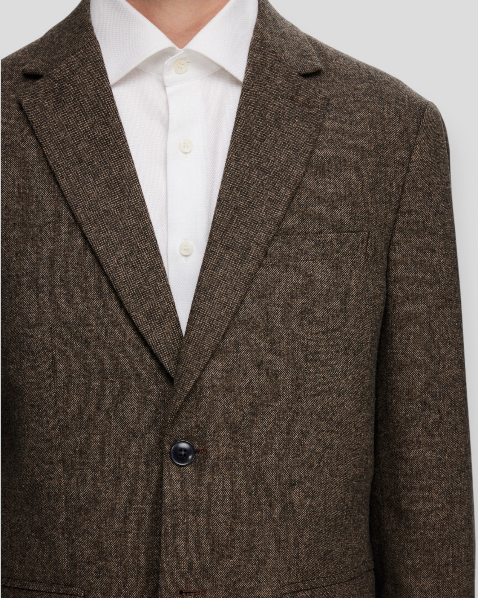 Slim Reed Wool Blazer - Brownie Detail