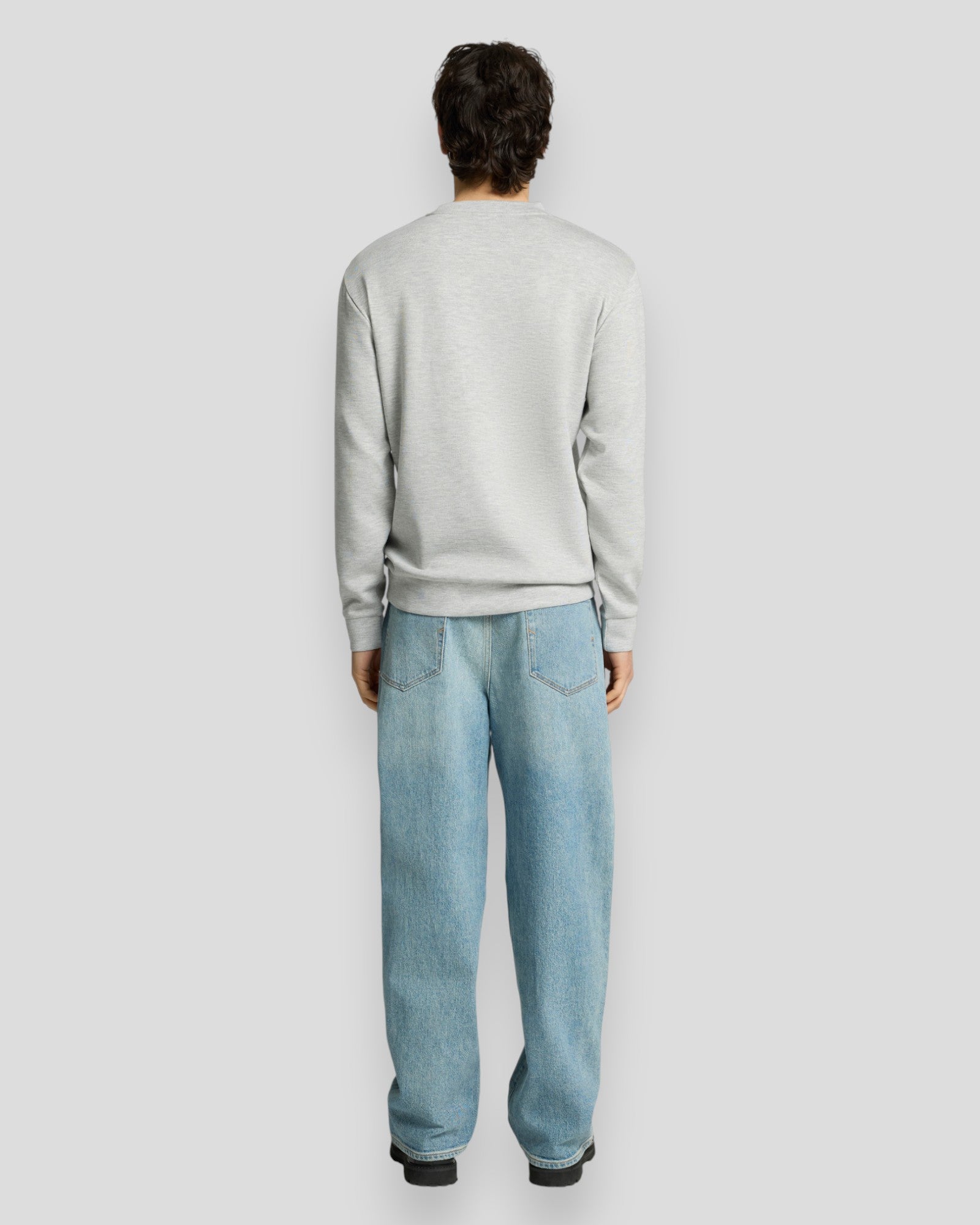 Emanuel Soft Crew Neck Sweat - Light Grey Melange