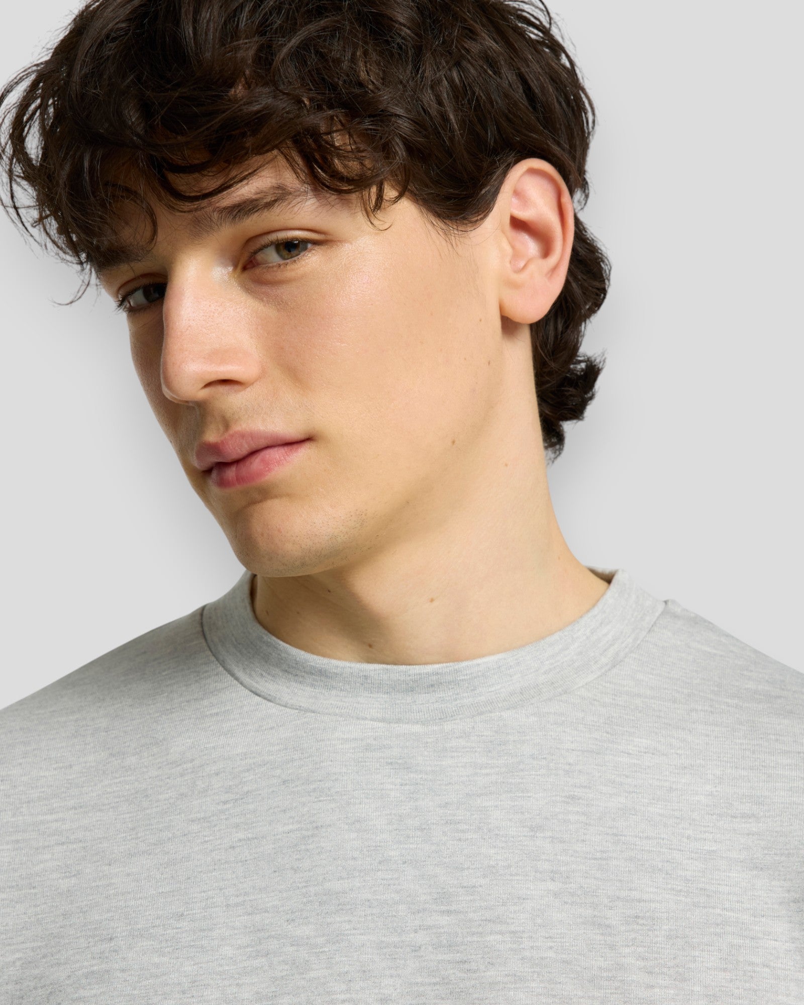 Emanuel Soft Crew Neck Sweat - Light Grey Melange