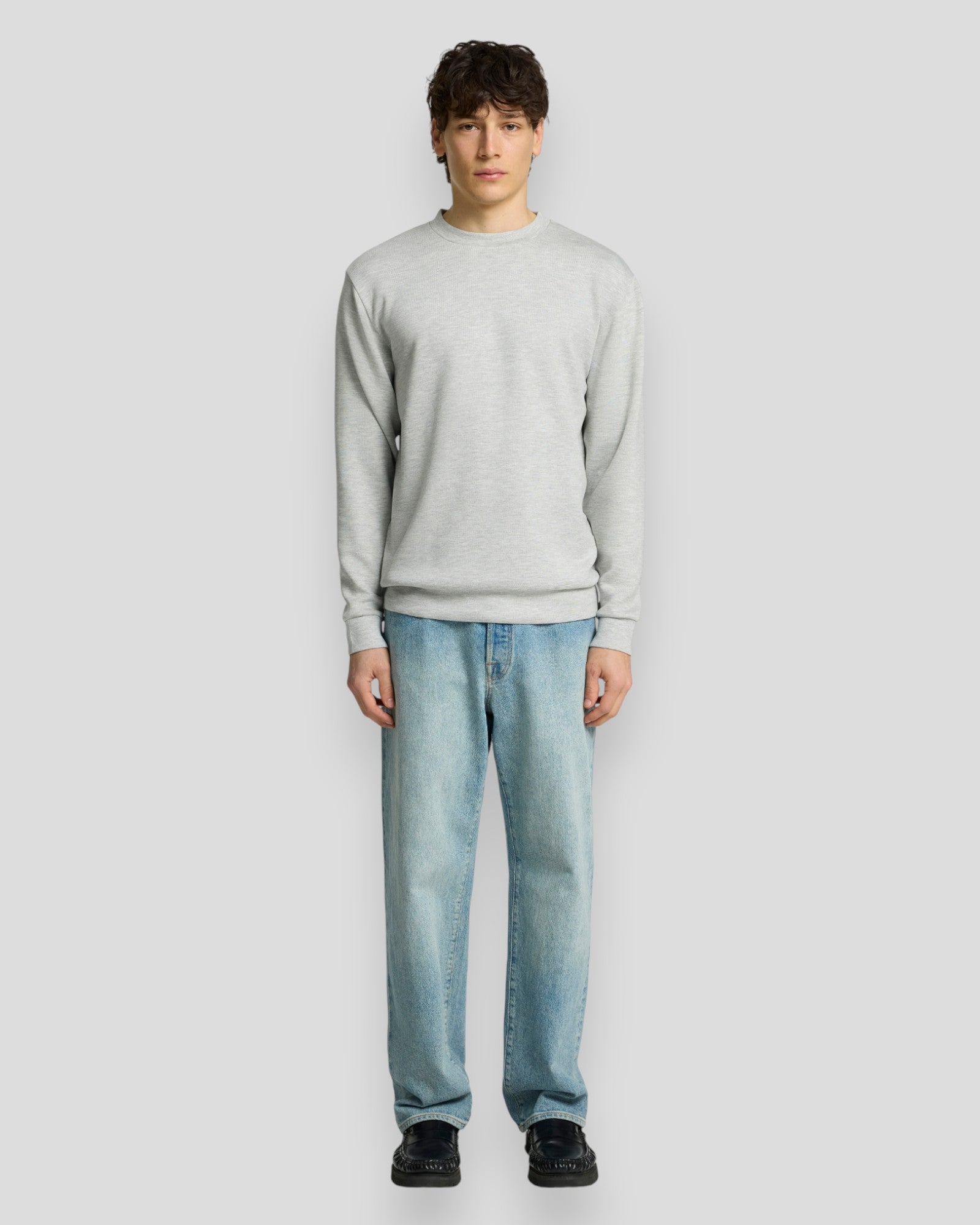 Emanuel Soft Crew Neck Sweat - Light Grey Melange