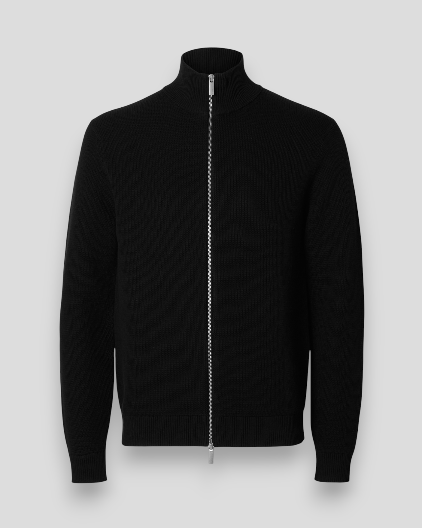 Dane Knit Structure Full Zip - Black