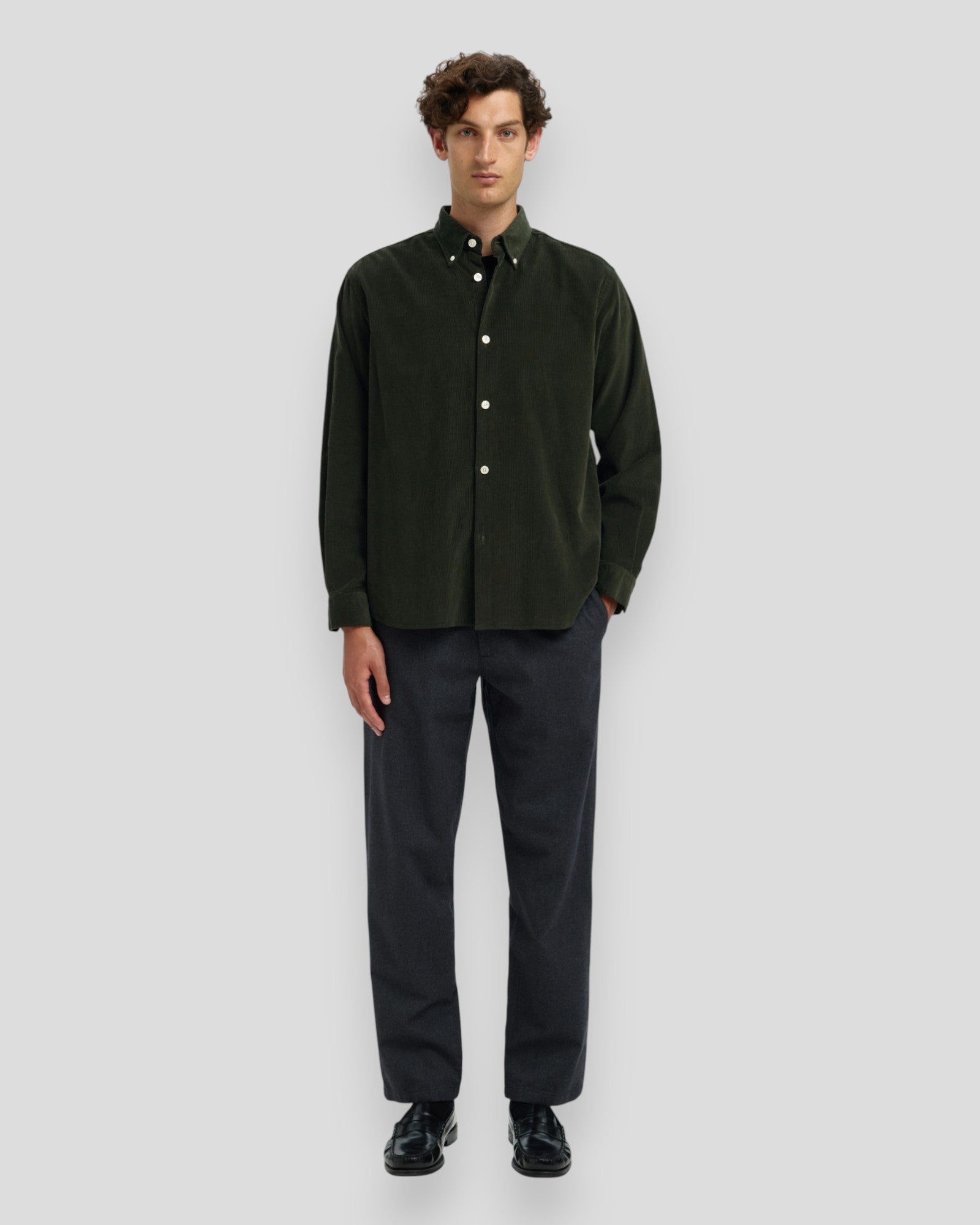 Regular Danni Cord BD LS Shirt - Deep Forest
