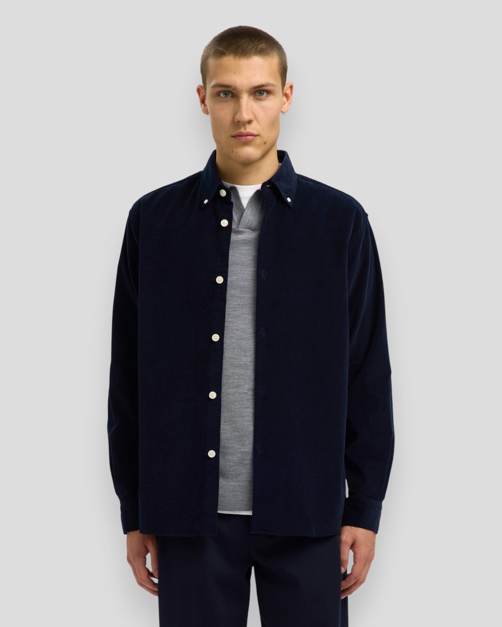 Regular Danni Cord BD LS Shirt - Sky Captain