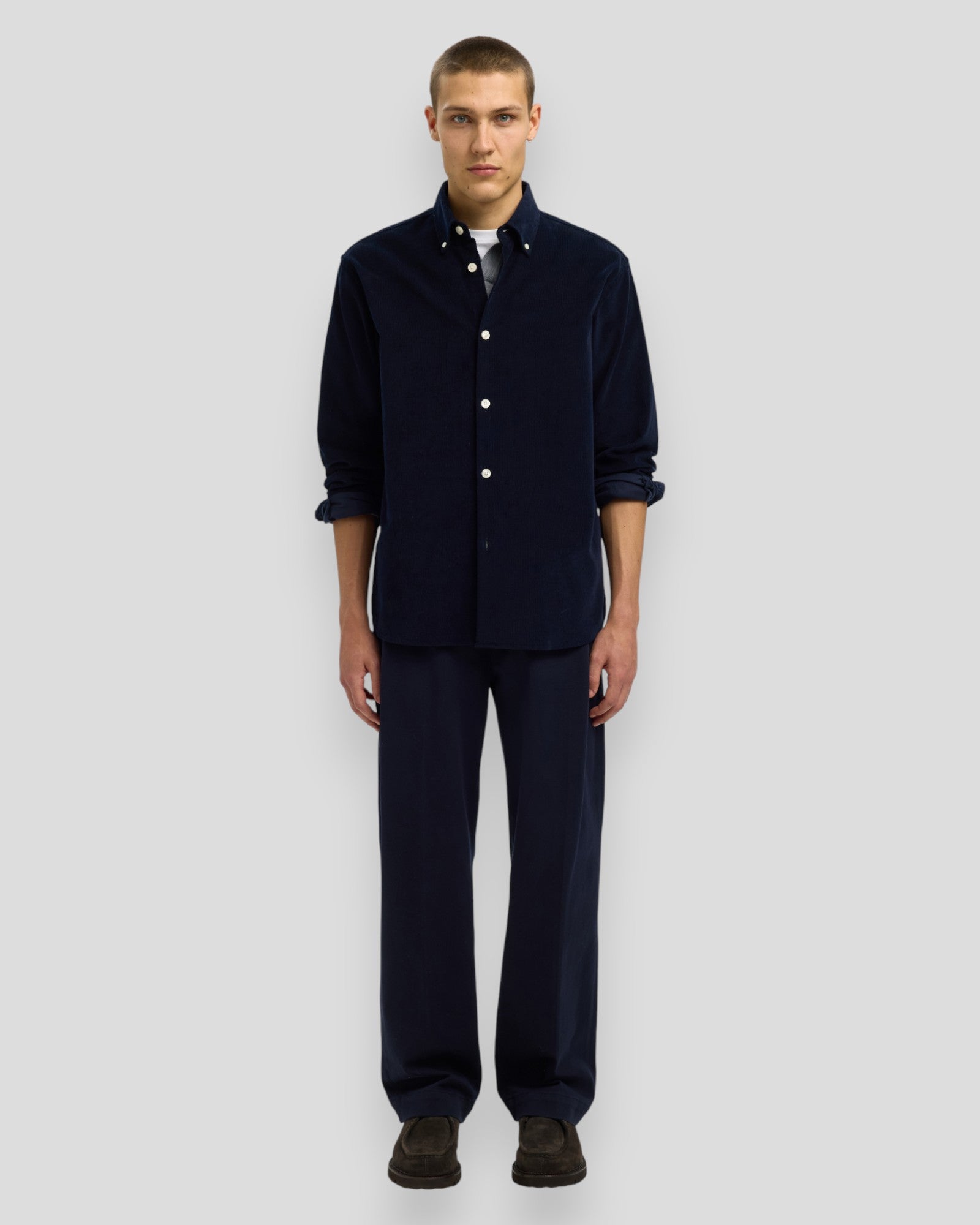 Regular Danni Cord BD LS Shirt - Sky Captain