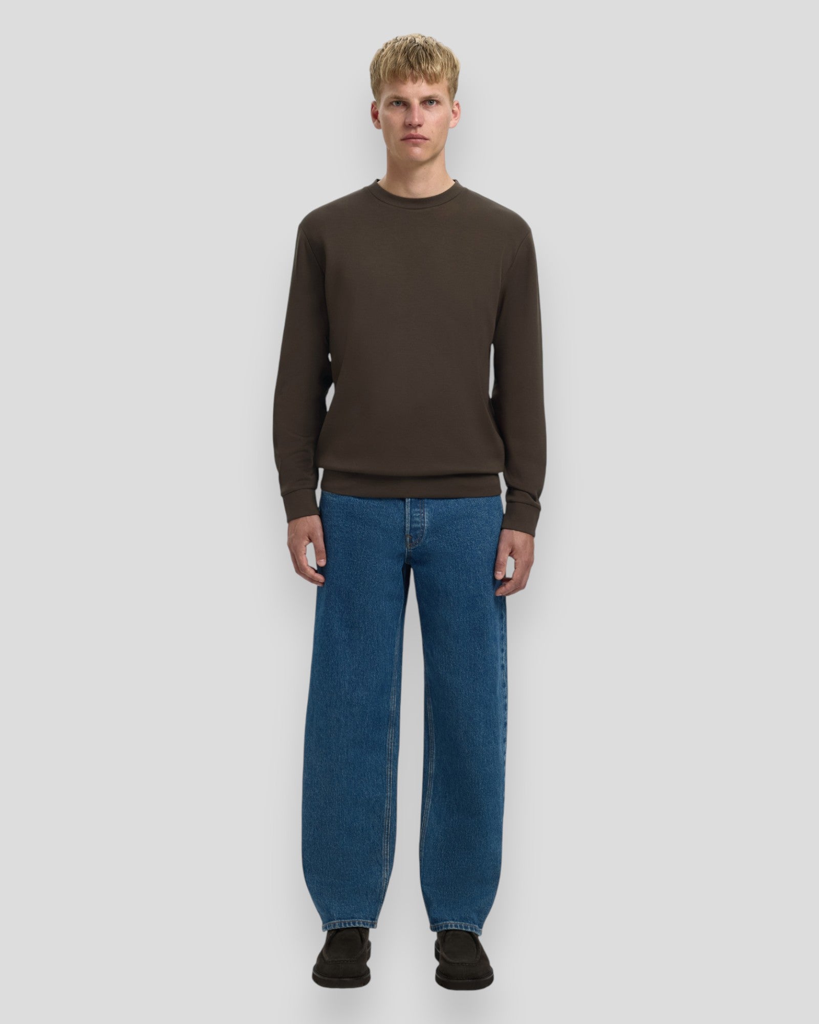 Emanuel Soft Crew Neck Sweat - Demitasse