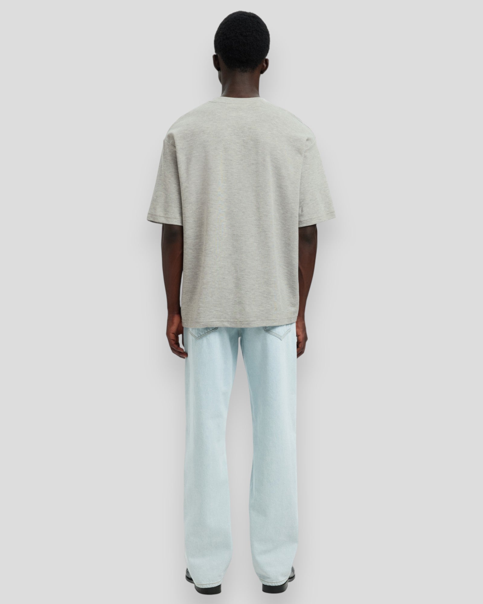 Loose Oscar SS O-Neck Tee - Light Grey Melange