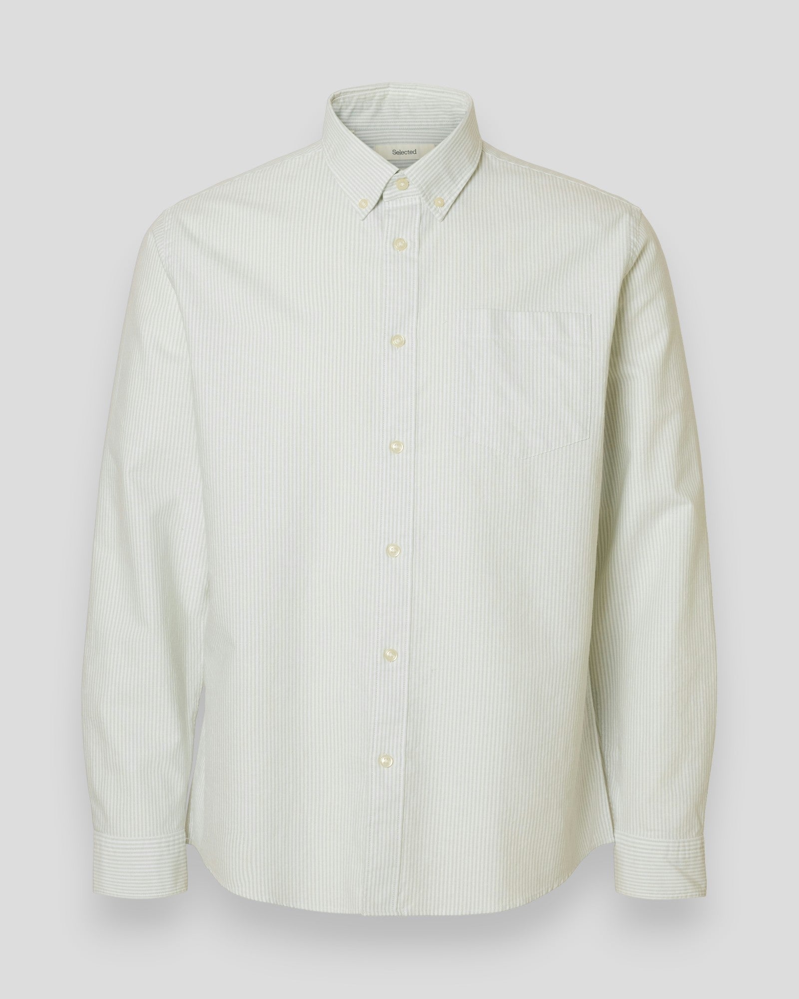 Regular Cole Rick-Ox Shirt LS - Bright White Stripes/Aqua Gray
