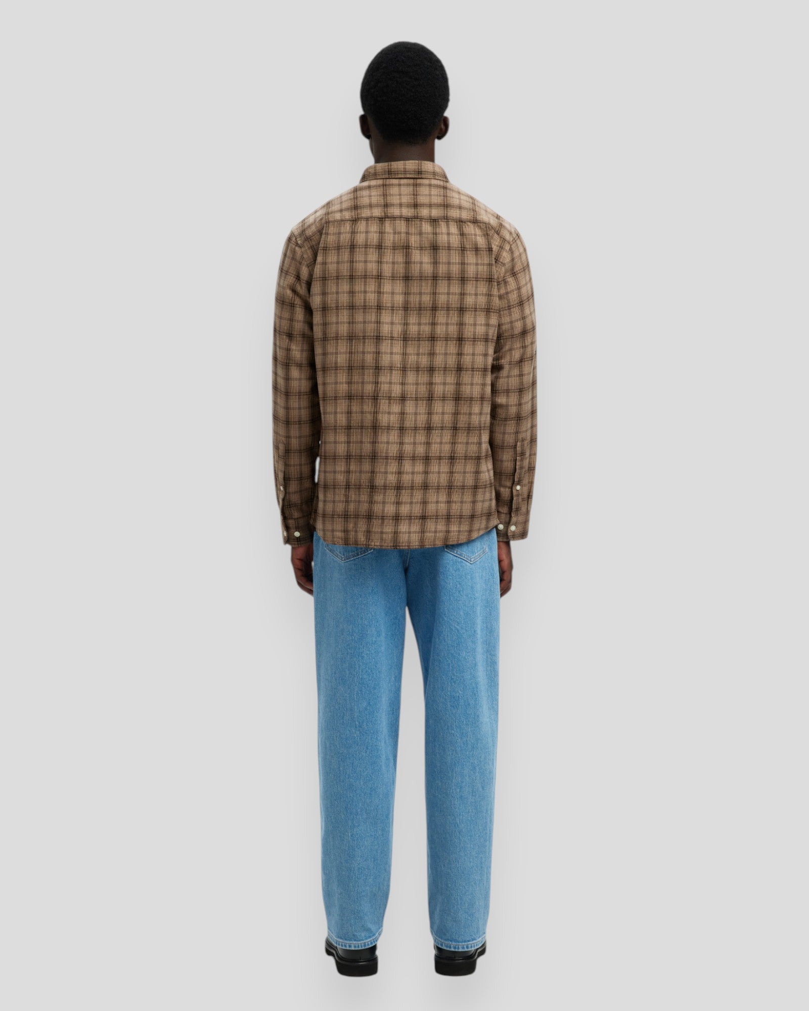 Regular Noah Brushed Twist Shirt LS - Savannah Tan/Check Brown