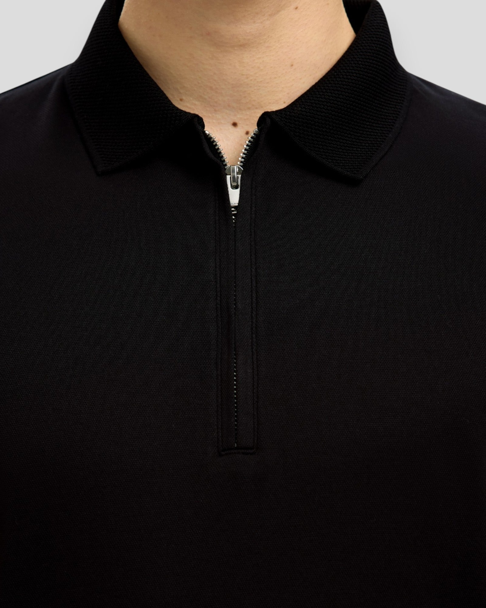 Fave Zip SS Polo - Black