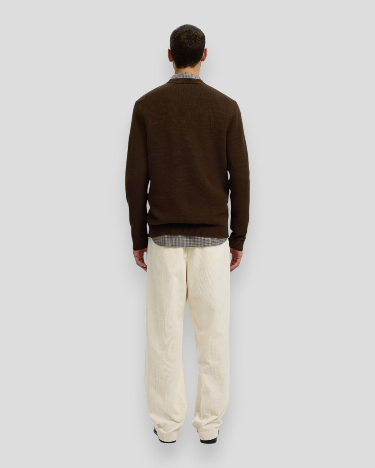Dane Knit Structure Crew Neck - Demitasse