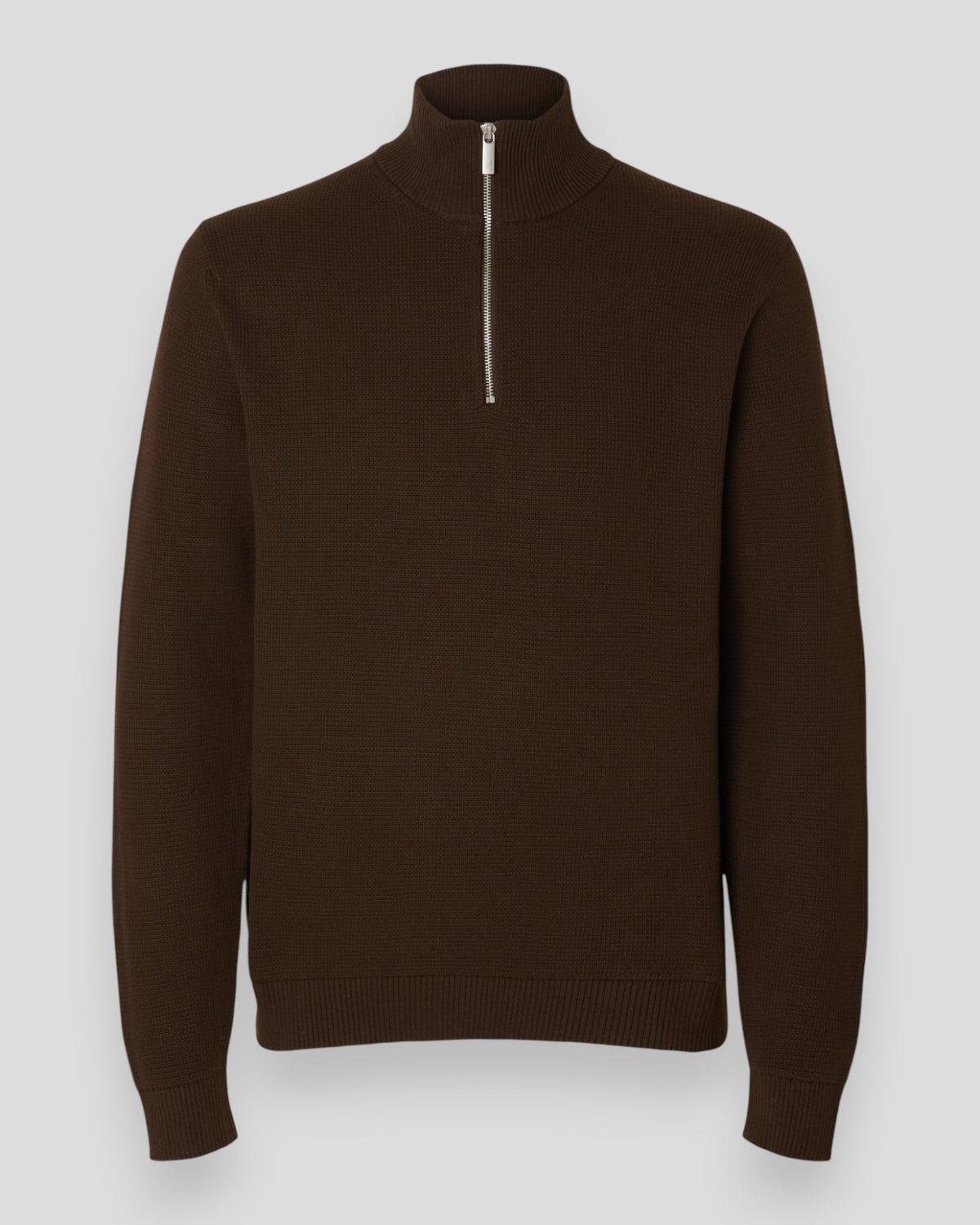 Dane Knit Structure Half Zip - Demitasse