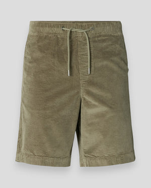 Mænds jace cordfløjels Shorts i vetiverfarve fra Selected, afslappet stil med komfortabel pasform og klassisk design.