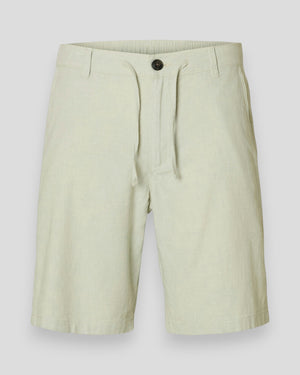 Regular Brody Linen Shorts - Aqua Gray Mixed W. Oatmeal