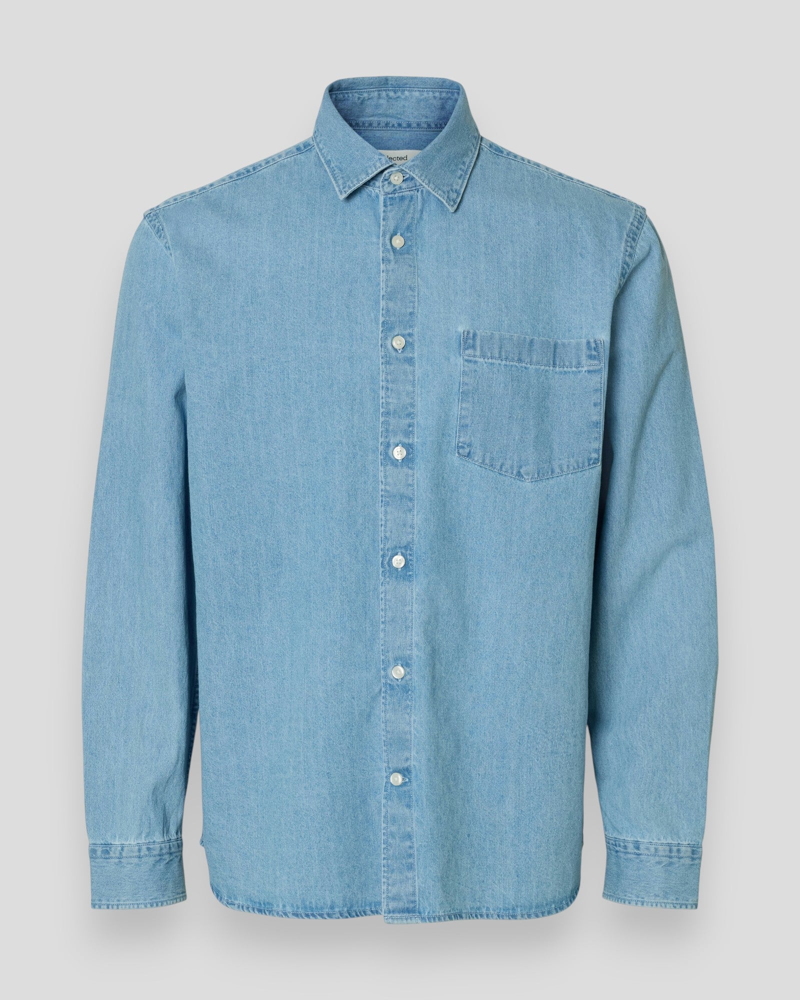 Regular Carlo Denim LS Shirt - Light Blue Denim